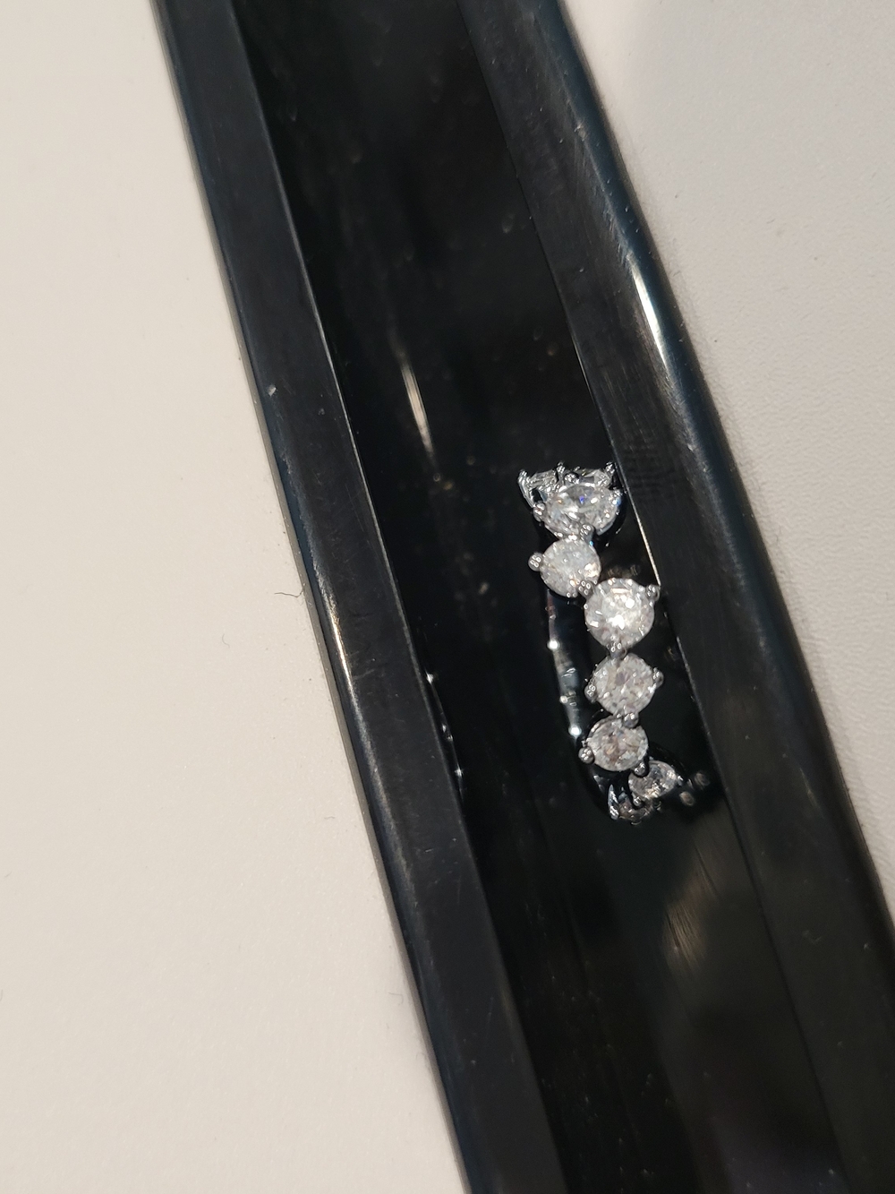 Classic Silver Heart-Cut CZ Stacking Ring - Silver/White BP